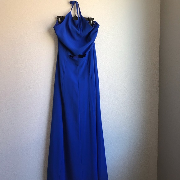 Decree Halter Blue Maxi Dress - Picture 4 of 8
